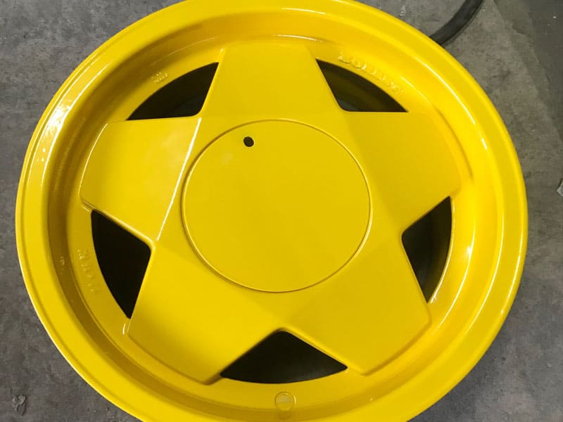 порошковая покраска комплекта дисков в желтый